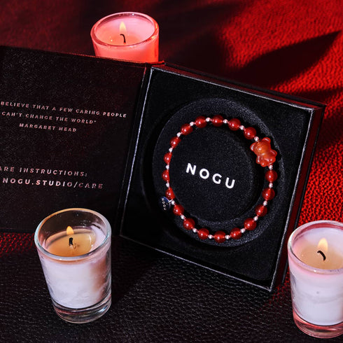 Orange sanguine | Bracelet Gemmy Bear | Cornaline x Argent